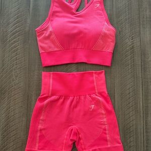 Gymshark ultra seamless leggings and top Pink